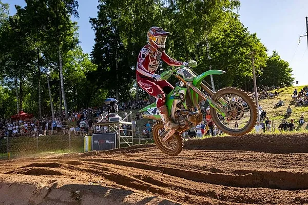 Pauls Jonass izcīna 9.vietu&nbsp;Pasaules čempionāta MXGP motokrosā sezonas kopvērtējumā.&nbsp;2026. Foto: fullspectrum.media